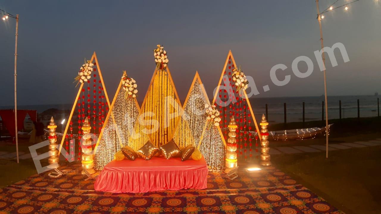 beachside-traditional-floral-lounge-decoration in Udaipur