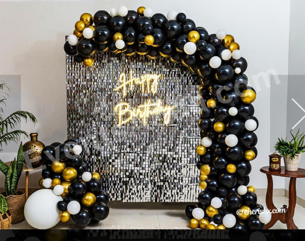 black--silver-shimmer-birthday-decoration in Vijayawada