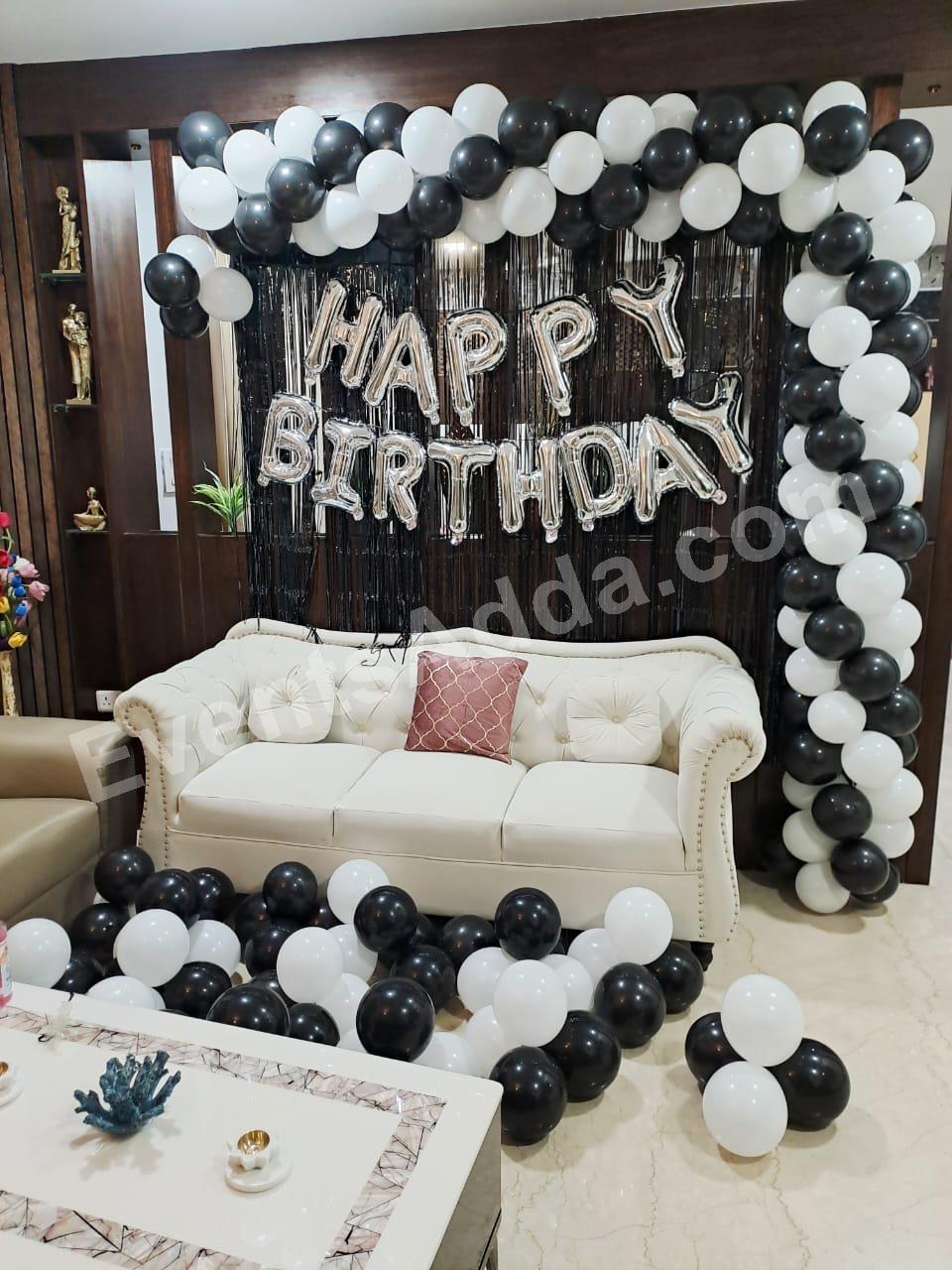 Black & White Birthday Balloon Backdrop Decoration Decoration in Dubai