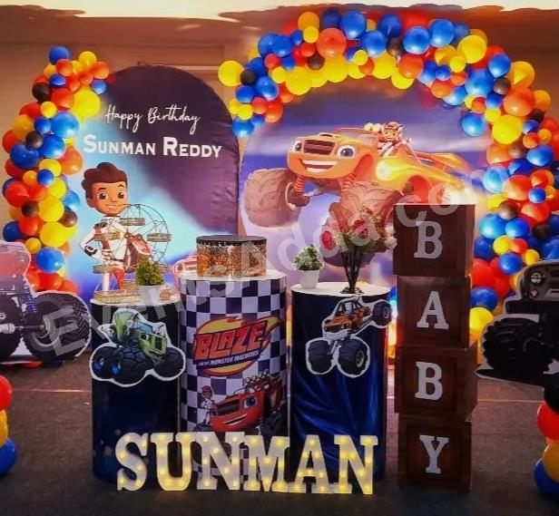 blaze-monster-truck-birthday-decoration in Vijayawada