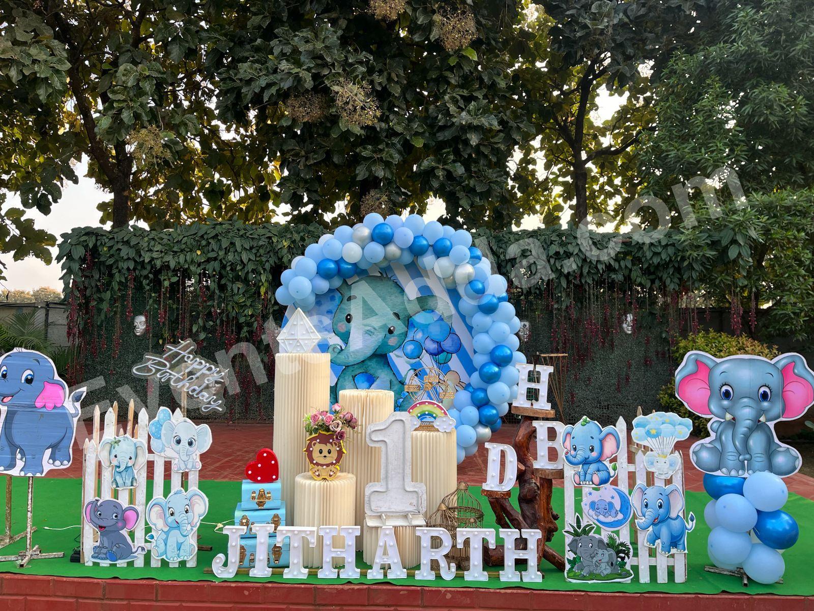 Blue Elephant First Birthday Decoration Decoration in Singapore