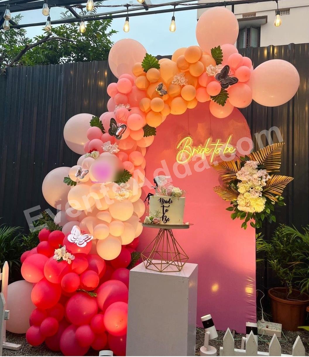 Blushing Bride-to-Be Butterfly Balloon Decoration Decoration in Vijayawada