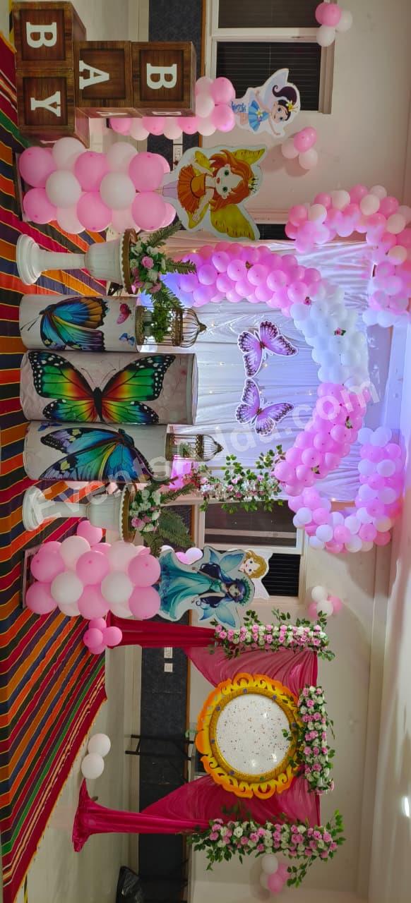 Butterfly Fairy Themed Birthday Decoration in Hyderabad