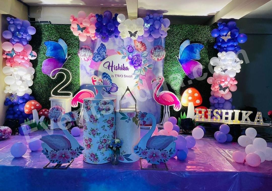 butterfly-garden-swan-birthday-decoration Decoration in =Hyderabad