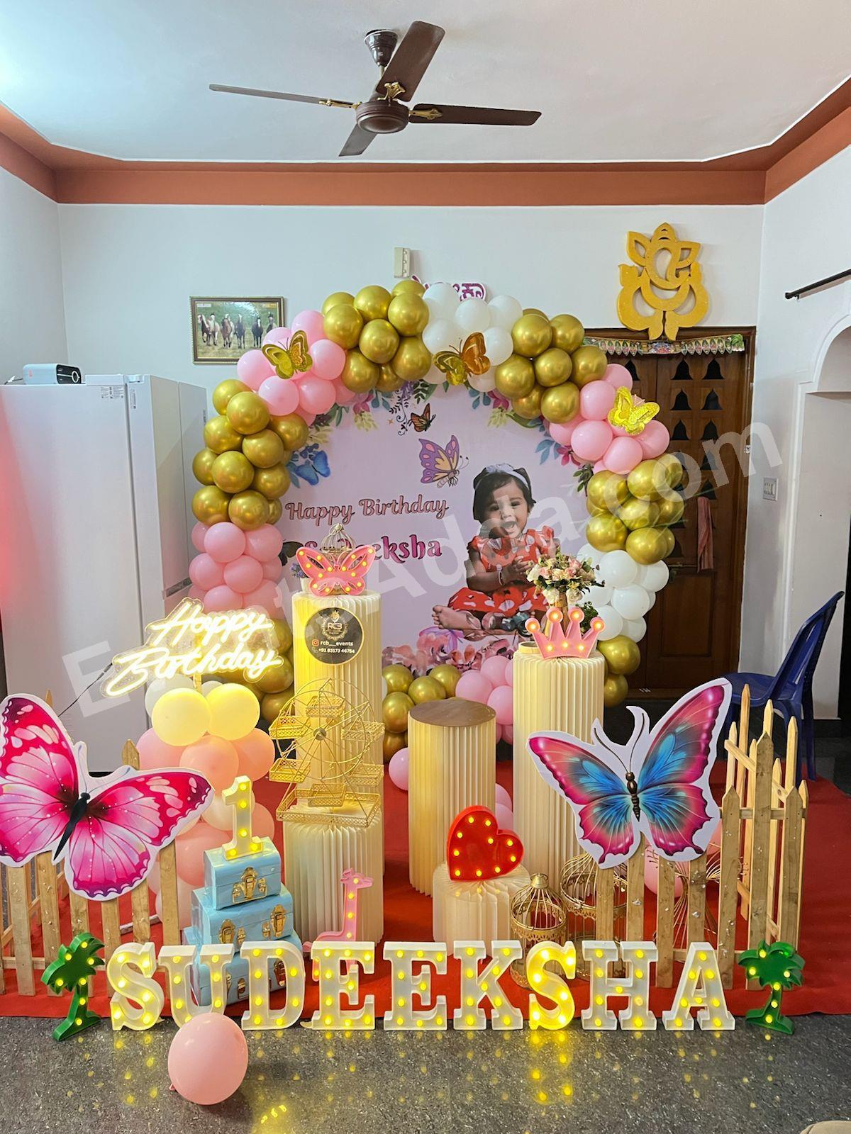 Butterfly Princess Birthday Decoration in hyderabad