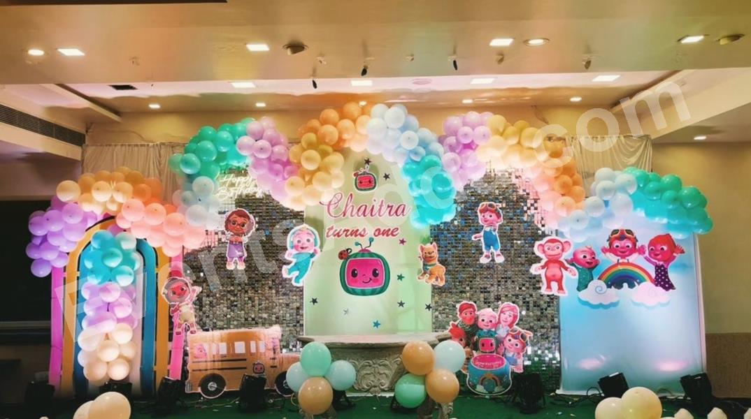 cocomelon-first-birthday-theme-decoration in Vijayawada