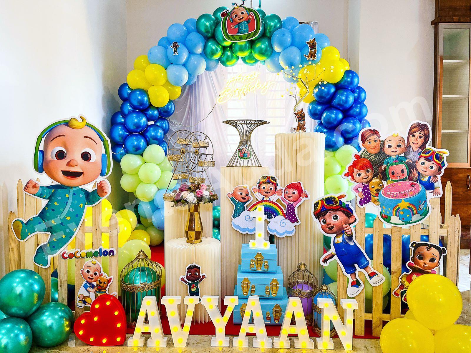 cocomelon-theme-birthday-decoration in Bangalore