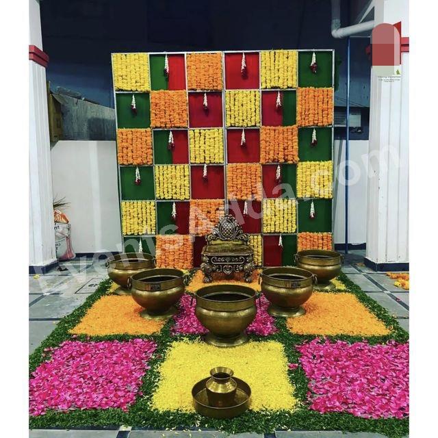 colorful-marigold-floral-haldi-ceremony-decoration in Ahmedabad