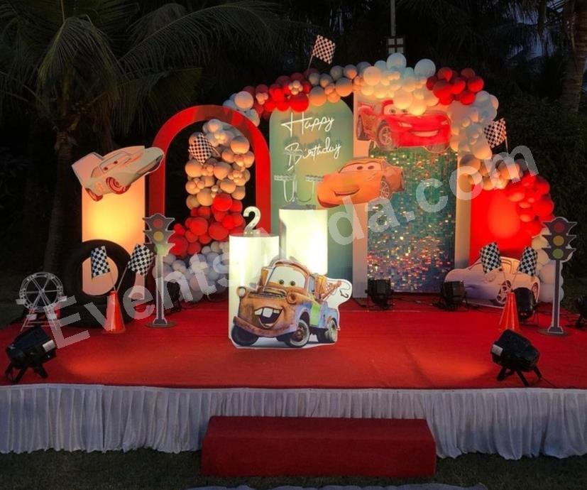 disney-cars-theme-premium-birthday-stage-decoration in Vijayawada