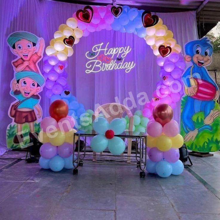 Doraemon Theme Birthday Balloon Decoration in Hyderabad