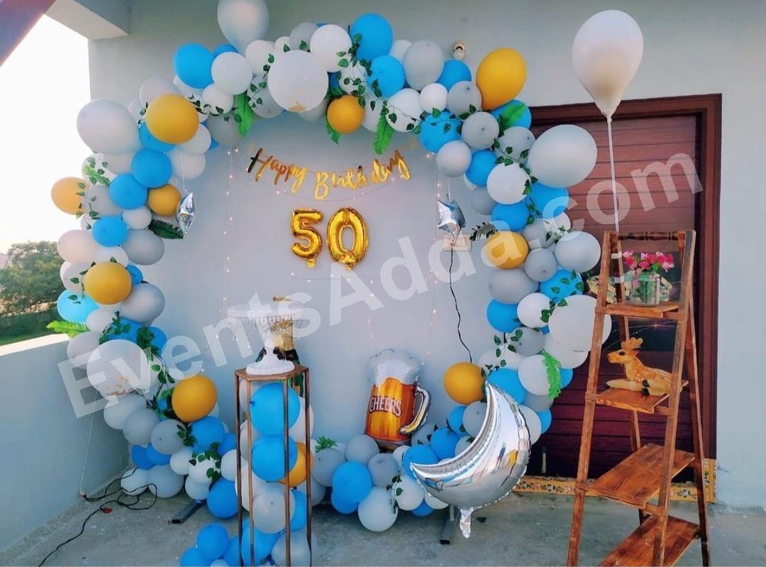 elegant-50th-birthday-balloon-ring-decoration in Jorhat