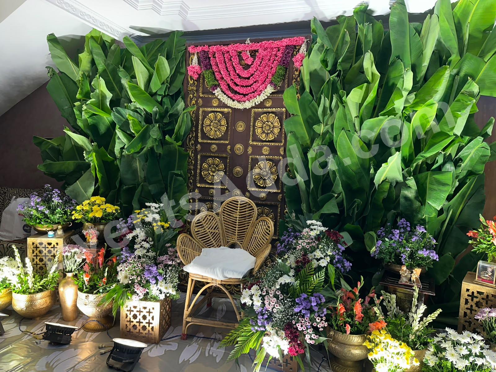 Elegant Banana Leaf Floral Stage Decoration Decoration in Ahmedabad