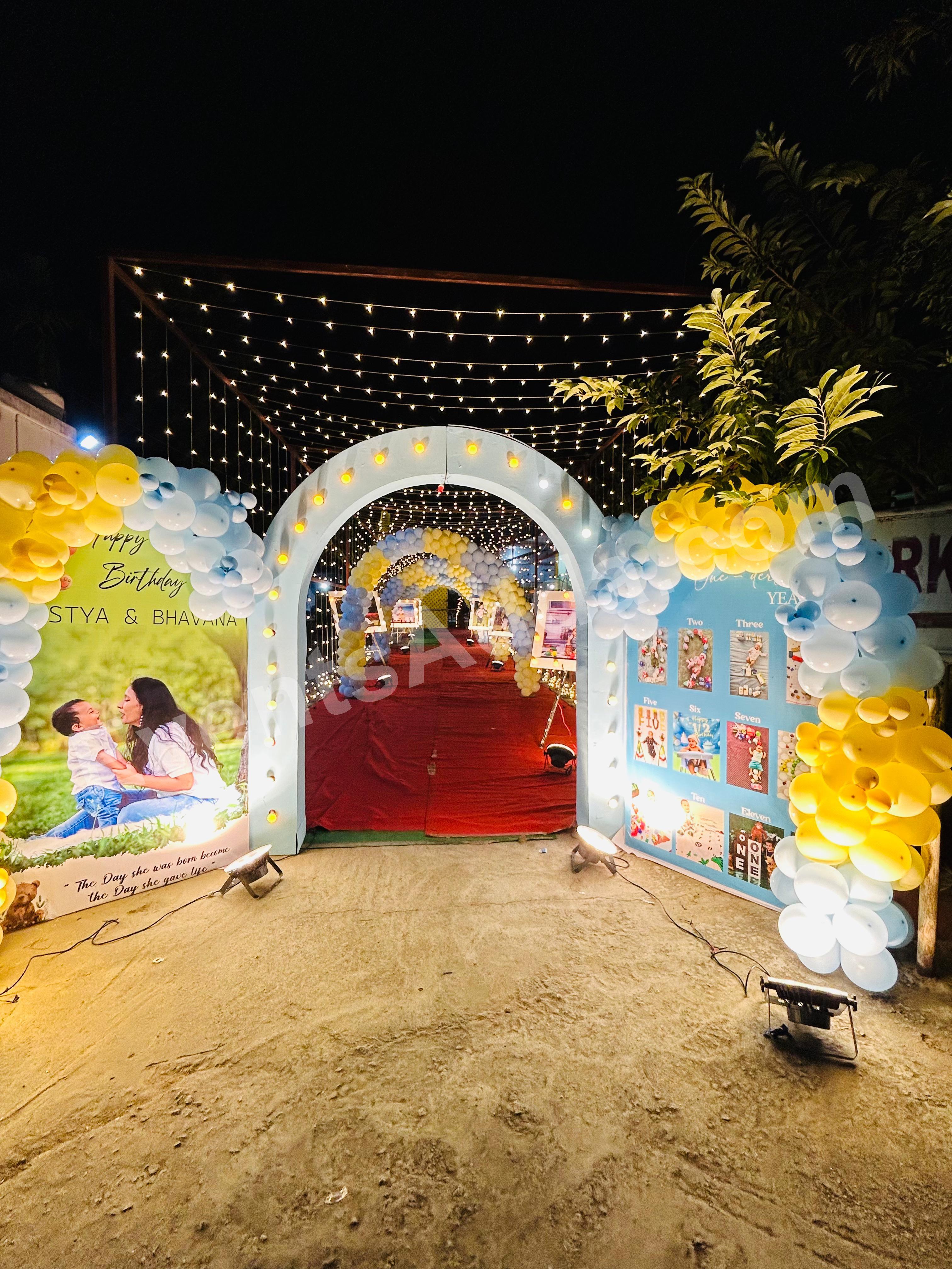elegant-birthday-entrance-arch--memory-walkway-decoration Decoration in =Nagarkurnool