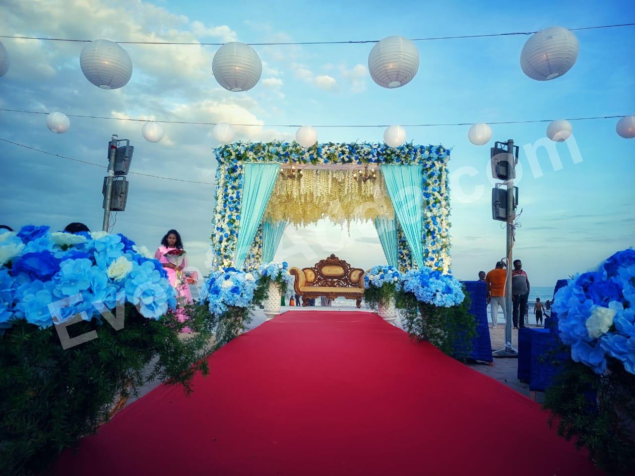 elegant-blue-floral-canopy-entrance-decoration in Bangalore