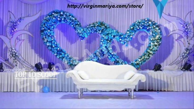Elegant Blue Floral Heart Stage Decoration Decoration in Udaipur