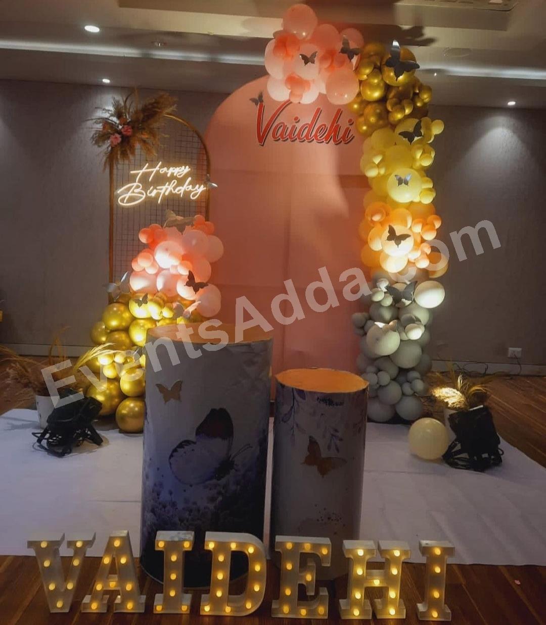elegant-butterfly-luxe-birthday-decoration in Mumbai