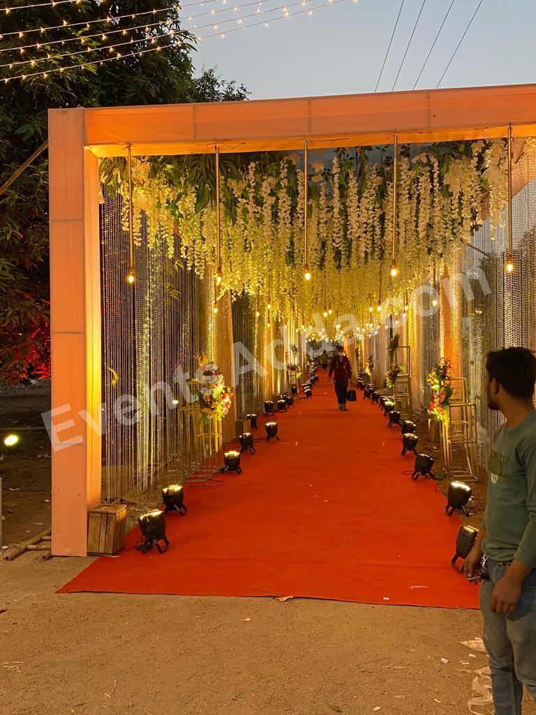 Elegant Floral & Fairy Light Entrance Tunnel Decoration Decoration in Bangalore