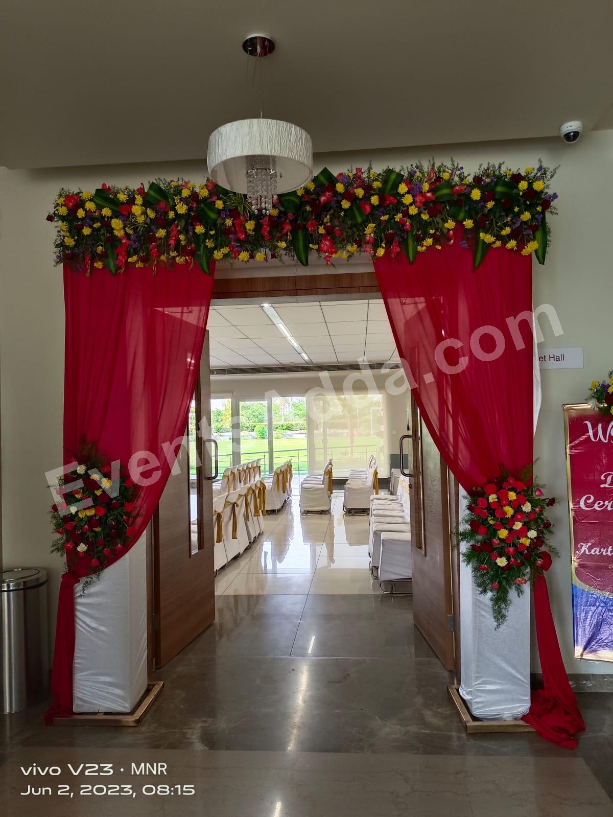 elegant-floral-entrance-welcome-gate-decoration in Hyderabad