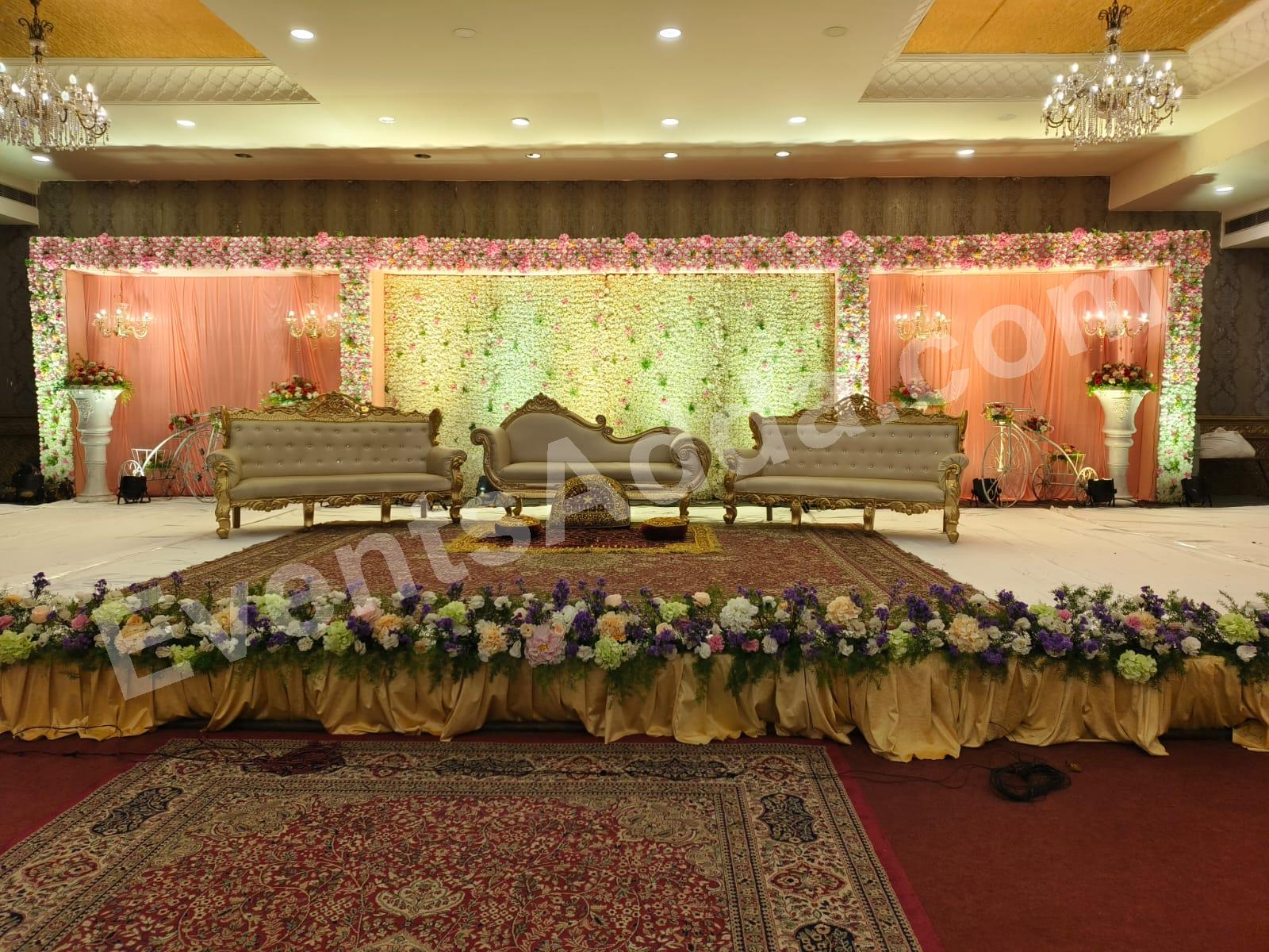 elegant-floral-royal-stage-decoration in Bangalore