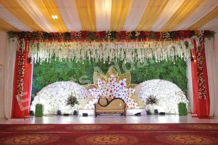 elegant-green--white-floral-sofa-stage-decoration in Singapore