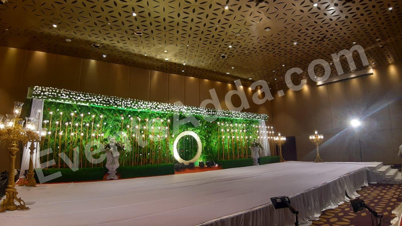 elegant-green-garden-floral-wedding-stage-decoration in Vizag