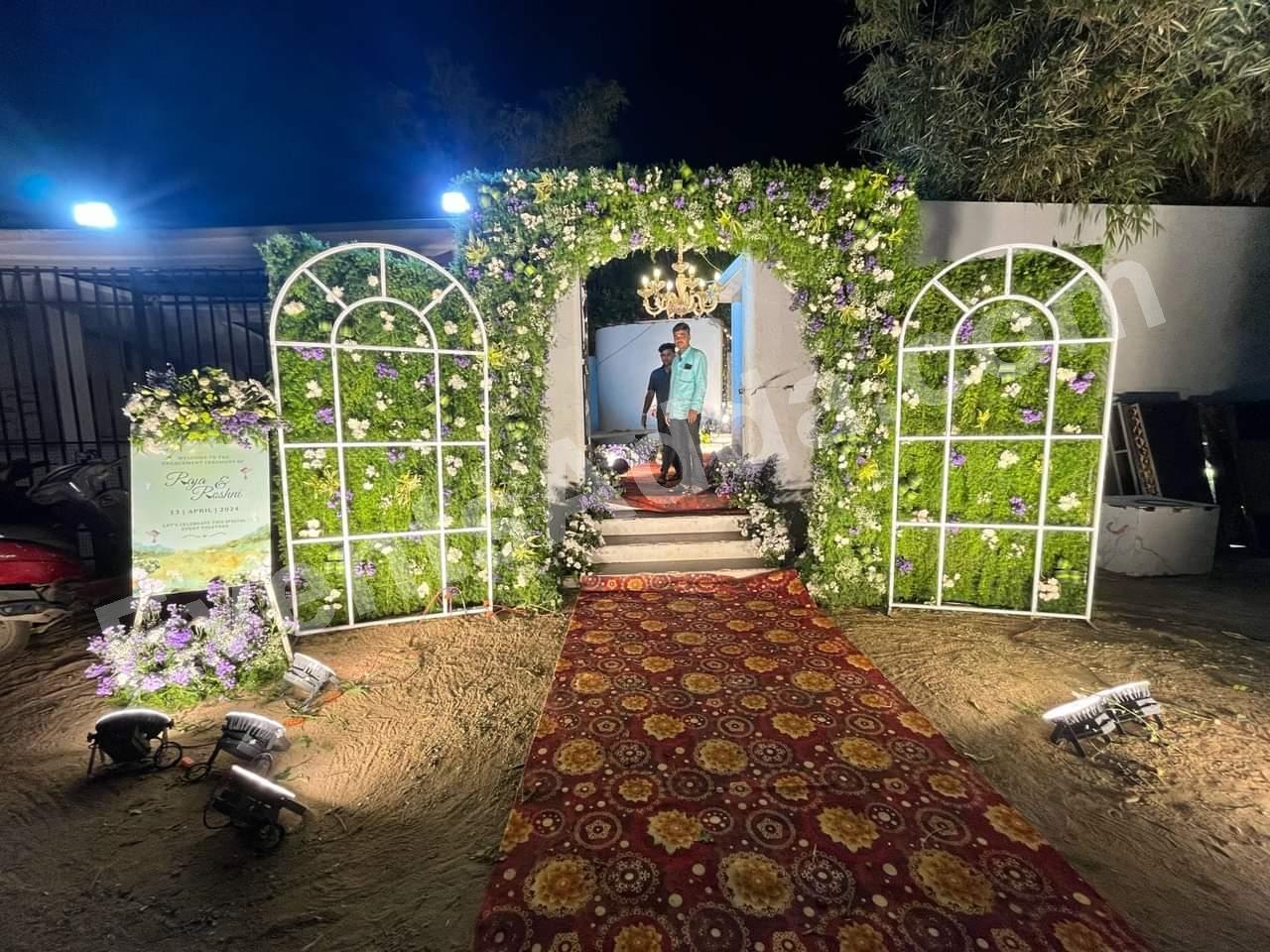 elegant-greenery-floral-entrance-gate-decoration in Bangalore