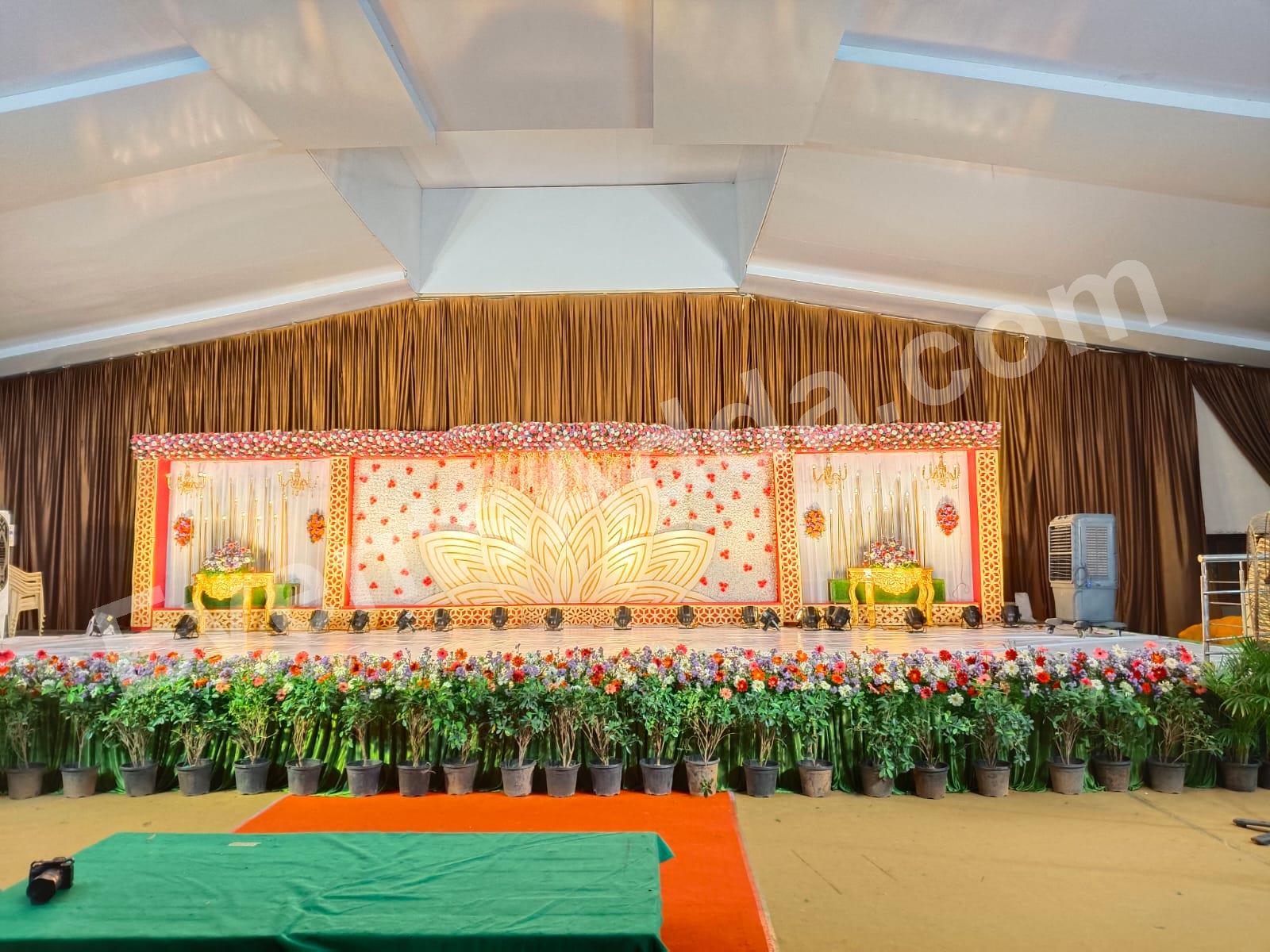 Elegant Lotus Floral Stage Decoration Decoration in Vizag