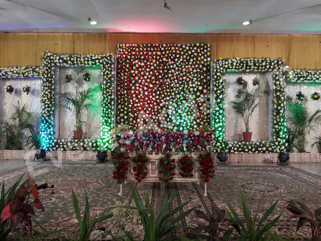 elegant-multicolor-floral-panel-backdrop-decoration in Udaipur