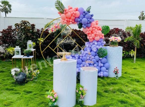 elegant-pastel-balloon-ring-birthday-decoration Decoration in =Hyderabad