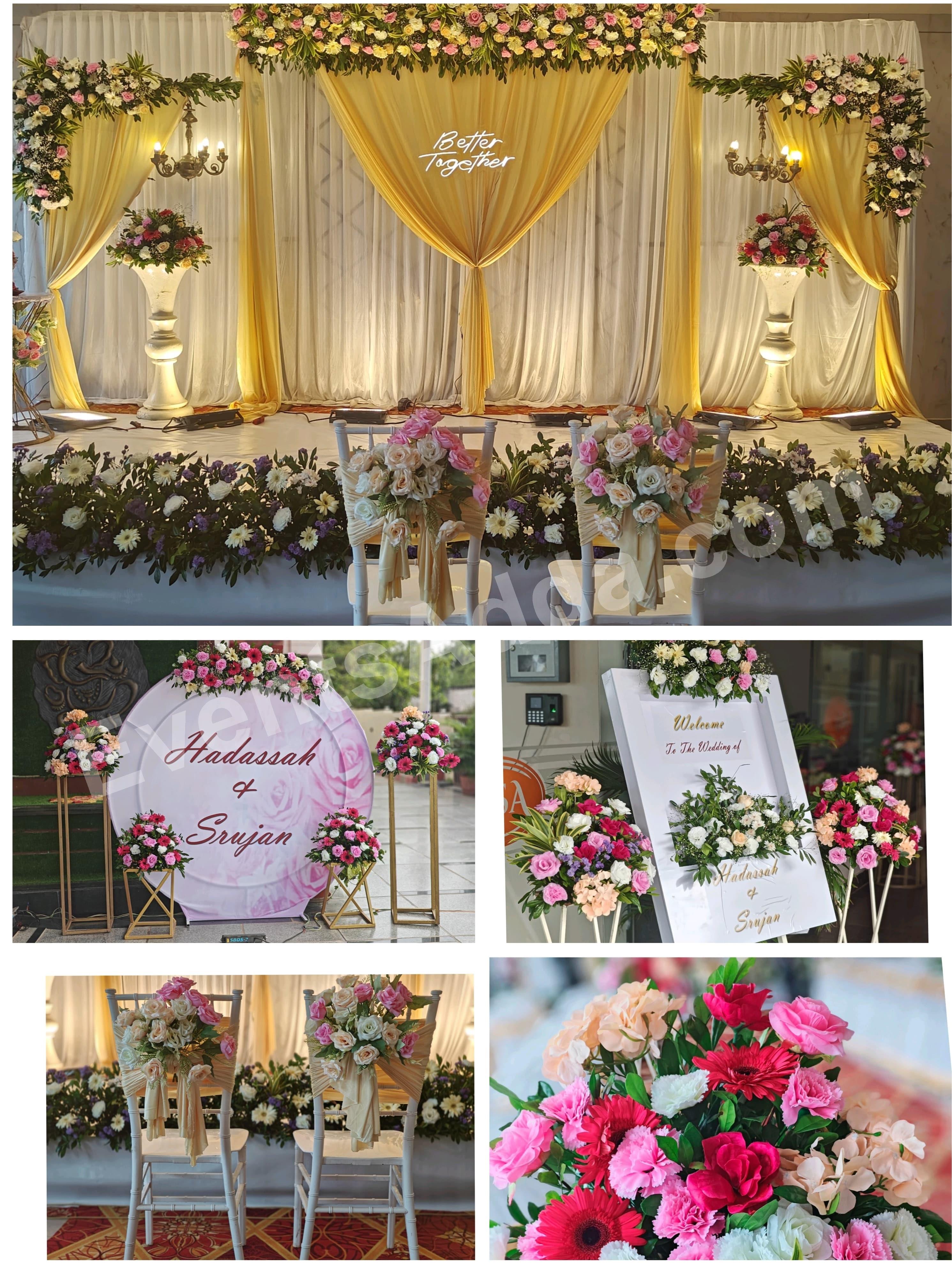 elegant-pastel-floral-wedding-stage-decoration in Peddapalli