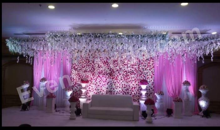 elegant-pink--white-floral-sofa-stage-decoration in Bangalore