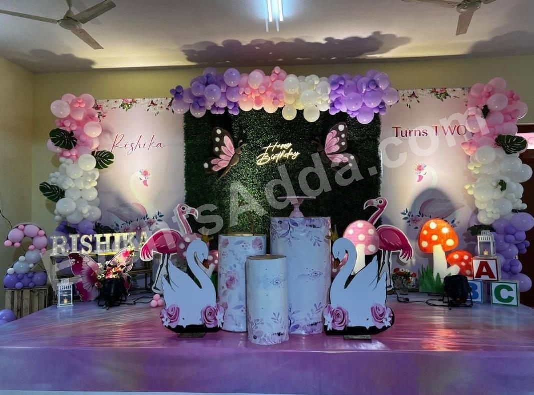 elegant-swan--butterfly-garden-birthday-decoration Decoration in =Hyderabad