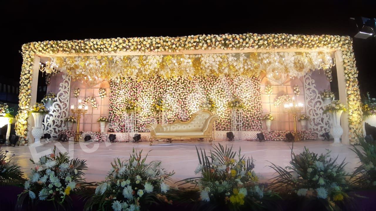 elegant-white--pastel-floral-wedding-stage-decoration in Udaipur
