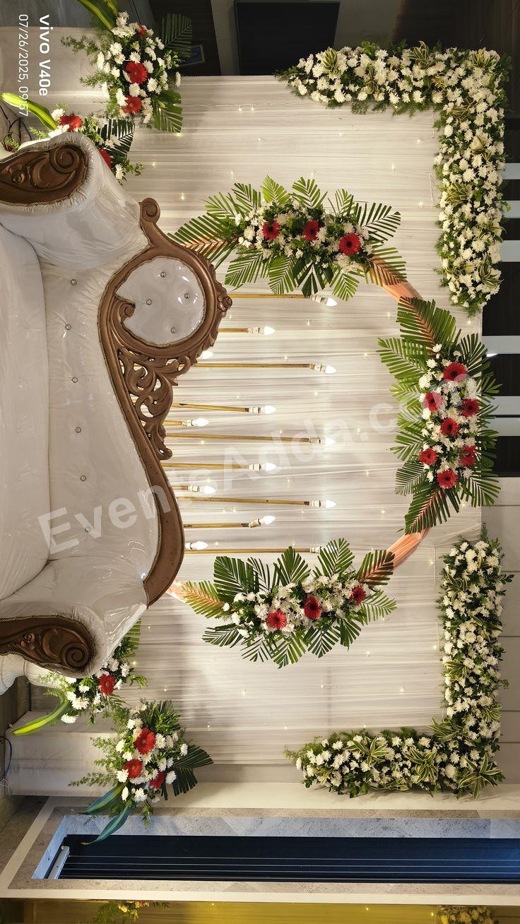elegant-white-floral-ring-stage-decoration in Kolkata