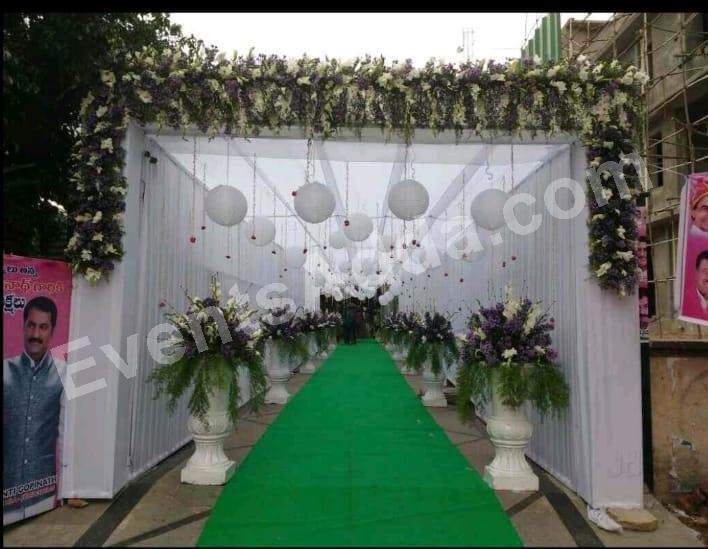 Elegant White Floral Tunnel Entrance Decoration Decoration in Bangalore
