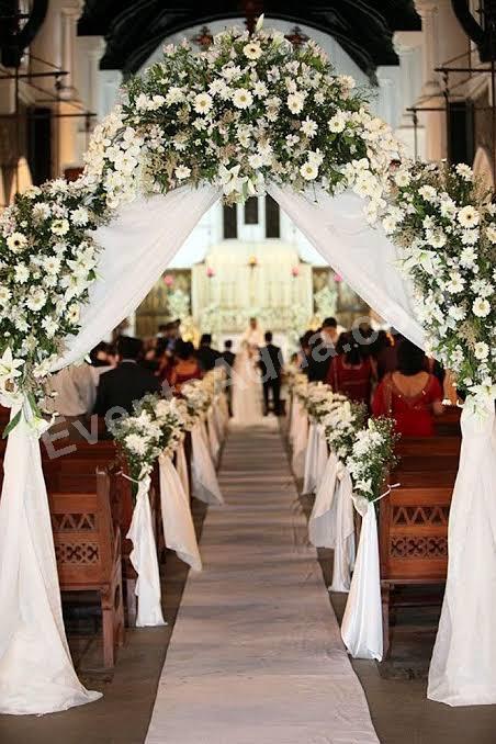 elegant-white-floral-wedding-aisle-arch-decoration in Peddapalli