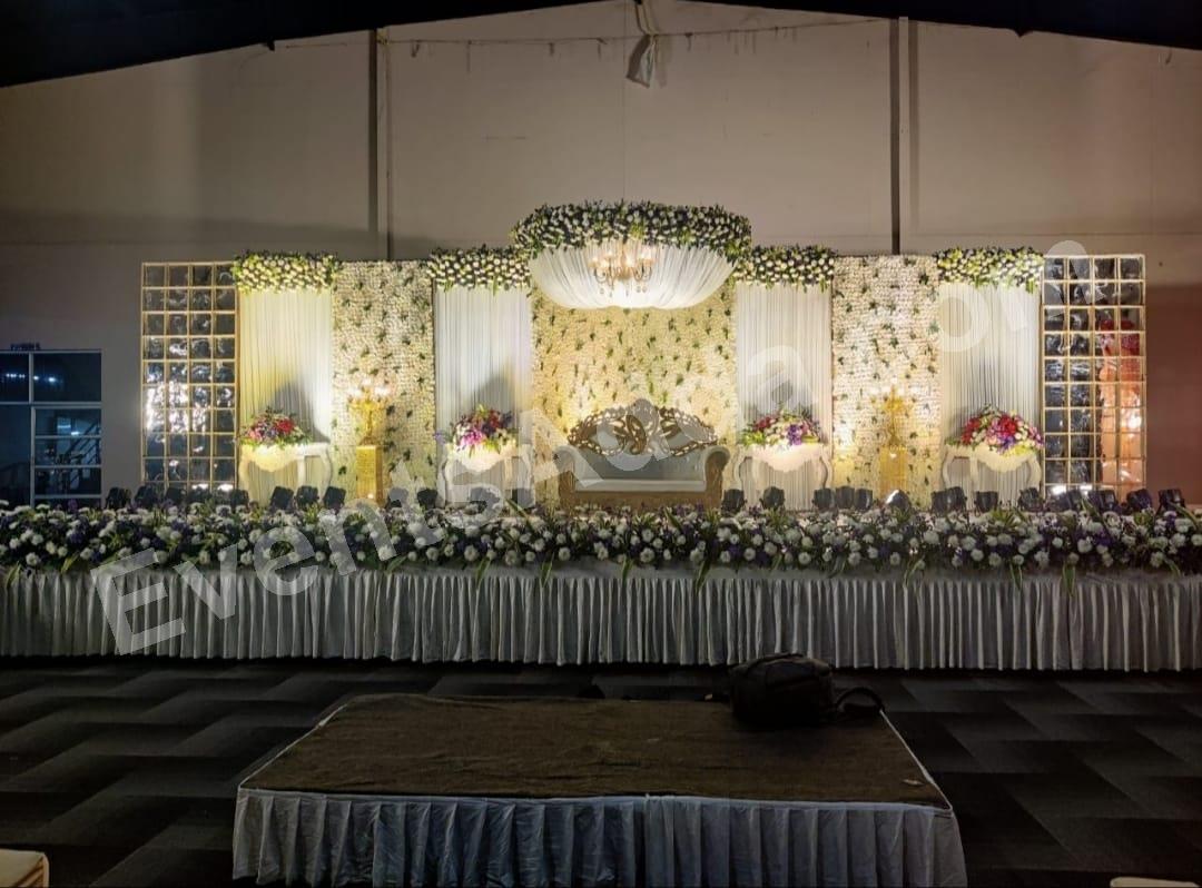 elegant-white-floral-wedding-stage-decoration. in Malaysia