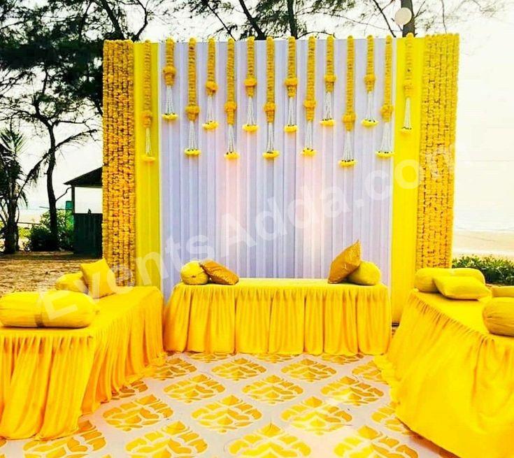 elegant-yellow-haldi-ceremony-lounge-decoration in Kolkata