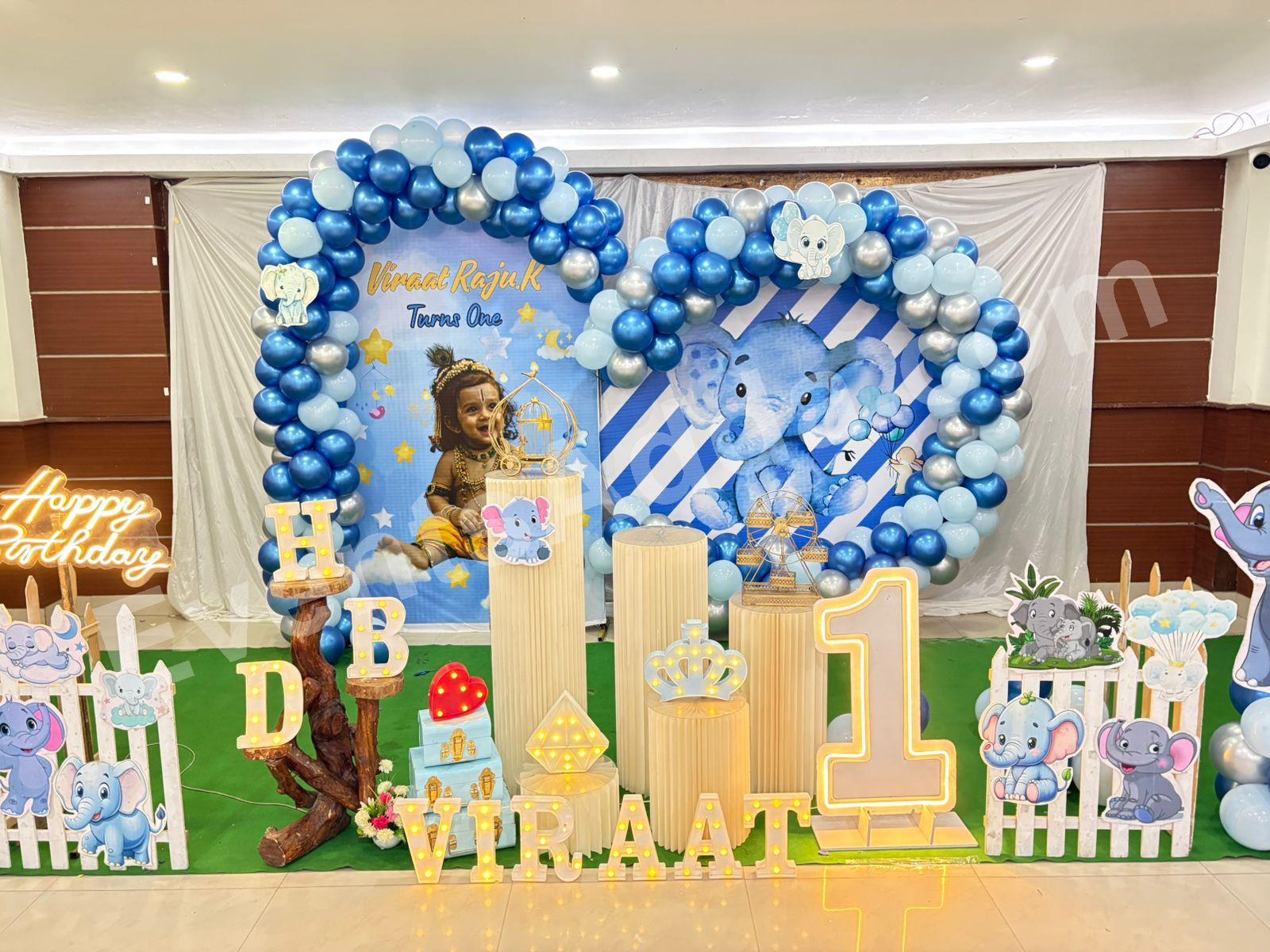 Elephant Theme  Birthday Decoration in Hyderabad