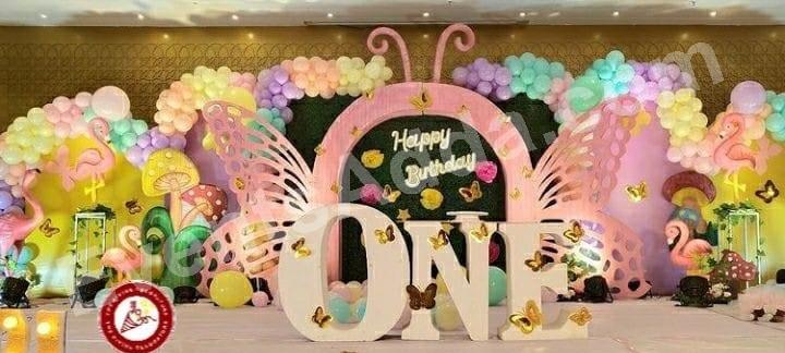 enchanted-butterfly-fairy-wonderland-first-birthday-decoration Decoration in =Hyderabad