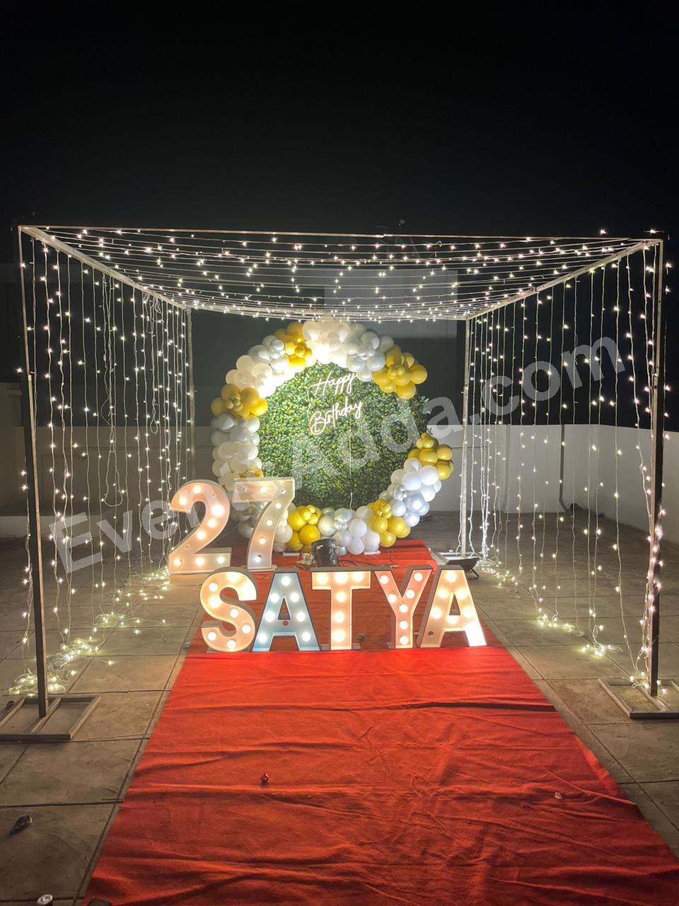 fairy-light-birthday-entrance-decoration in Malaysia