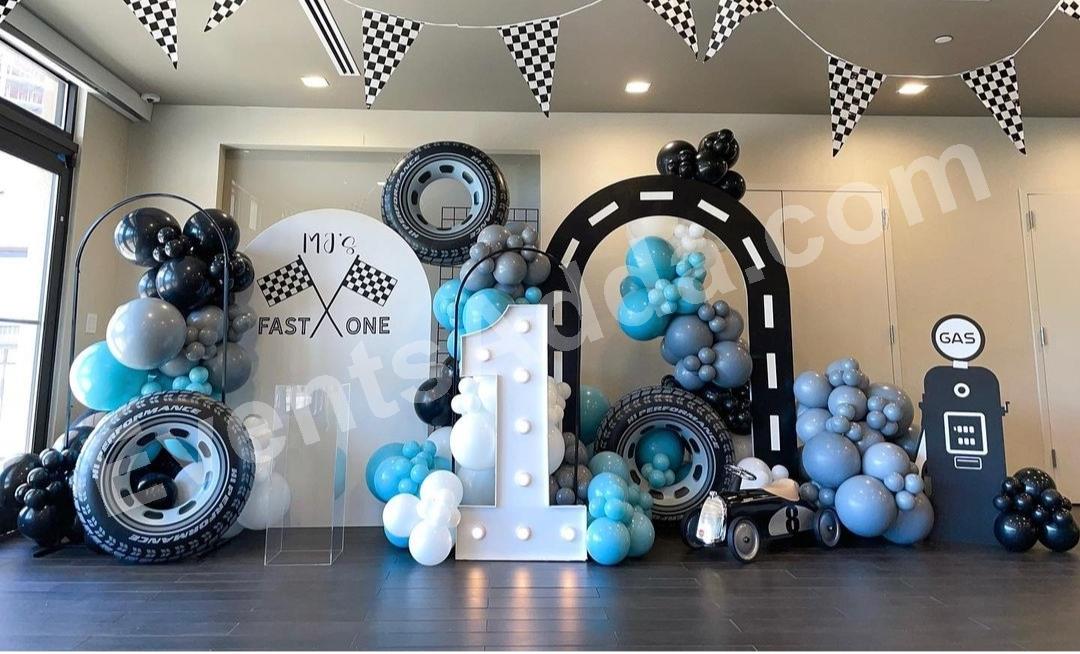 fast-one-racing-theme-1st-birthday-premium-decoration in Vijayawada