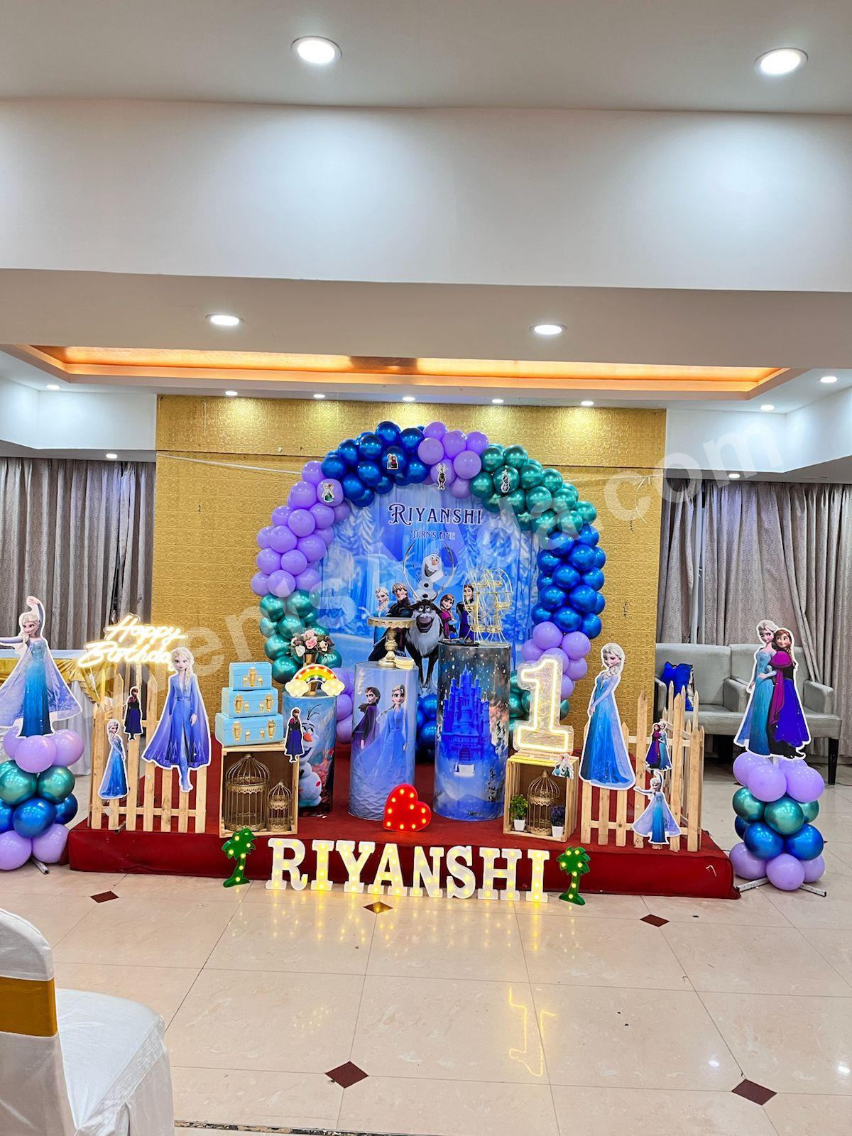 Frozen Theme First Birthday Decoration 2 in Bangalore