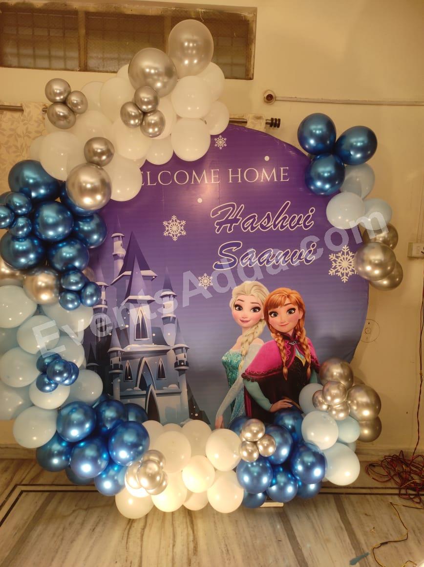 frozen-welcome-home-balloon-decoration in Nagarkurnool