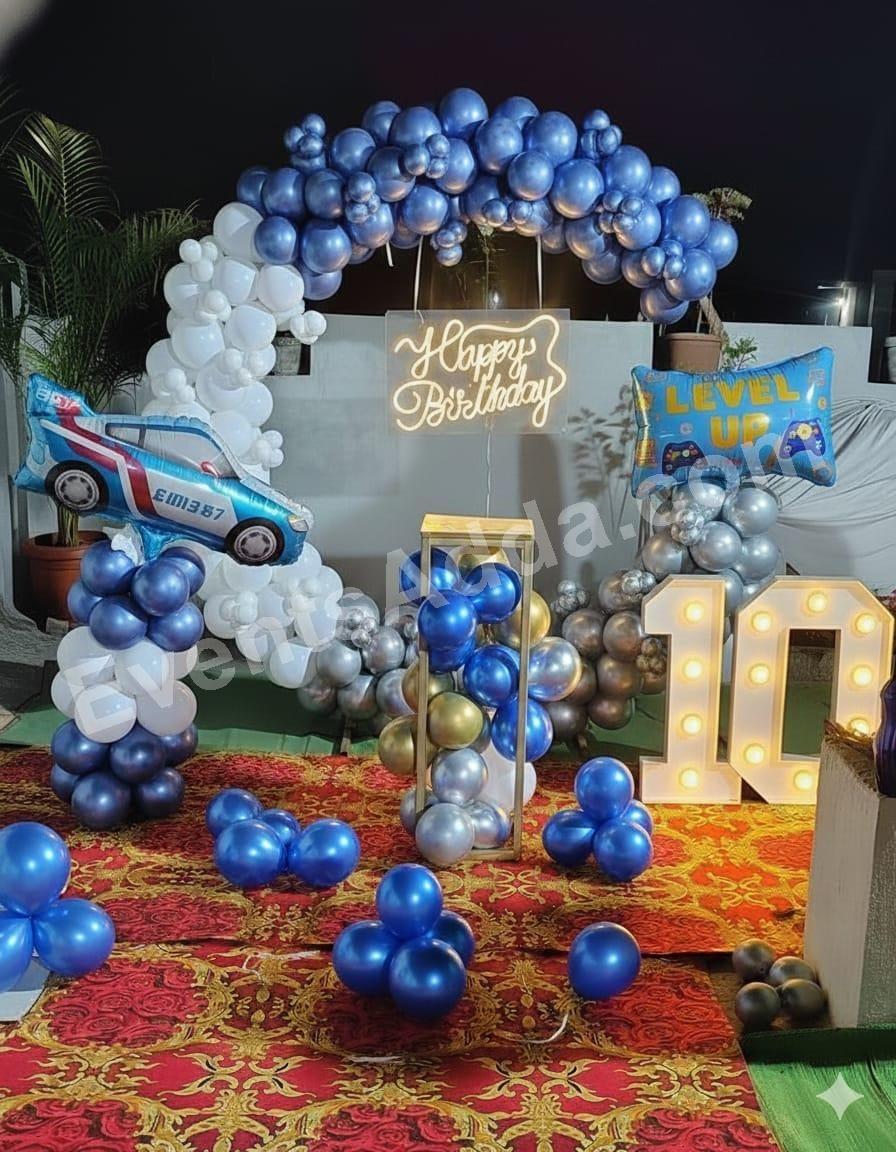 gaming-theme-10th-birthday-balloon-arch-decoration Decoration in =Chandigarh