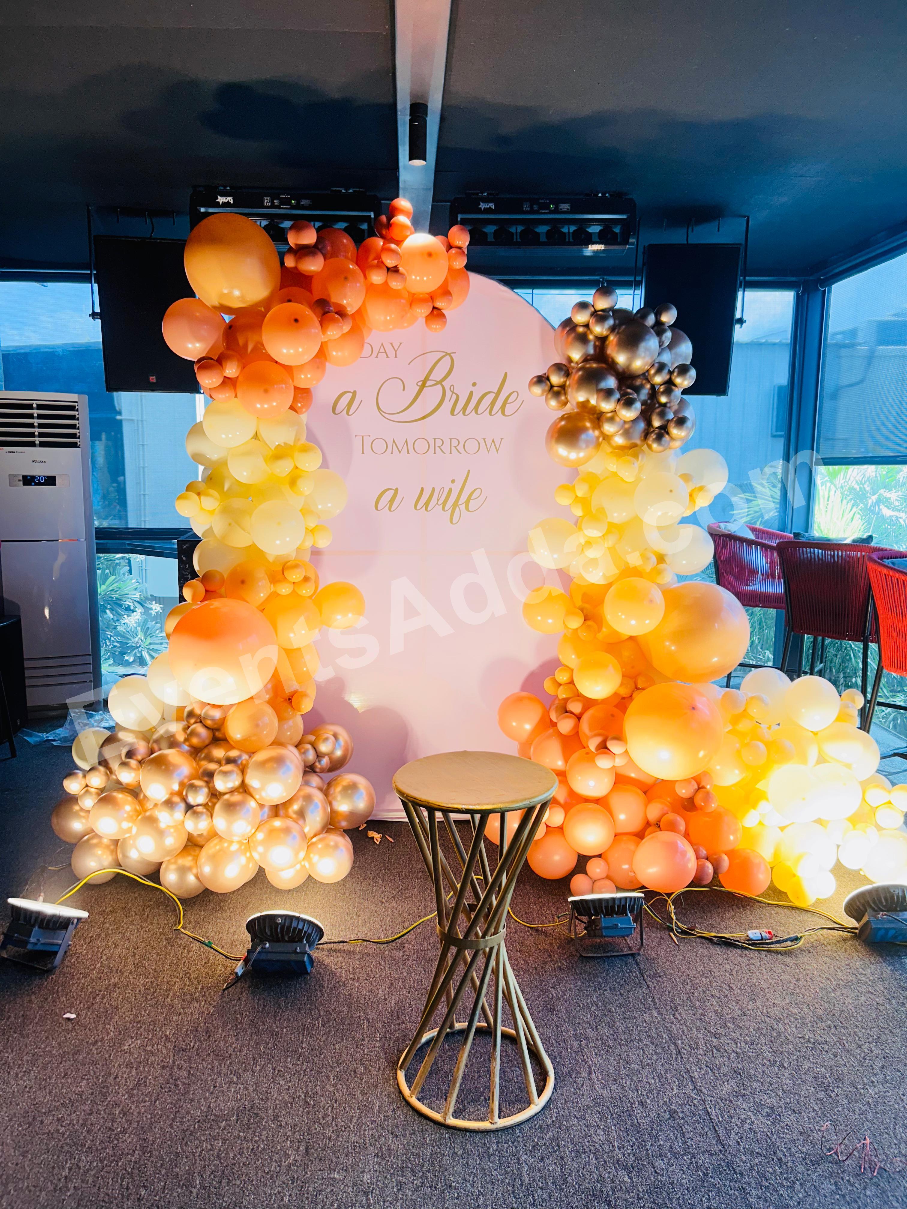 Golden Glow Bride-to-Be Balloon Backdrop Decoration Decoration in Vijayawada