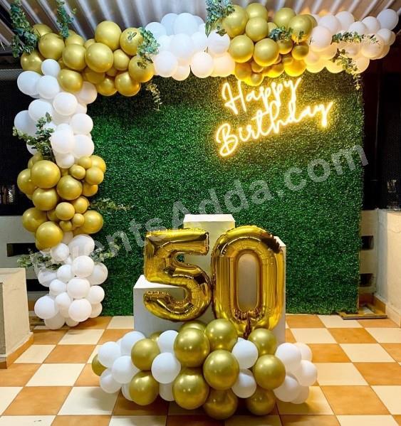 Golden Green 50th Birthday Grass Wall Decoration Decoration in Siddipet