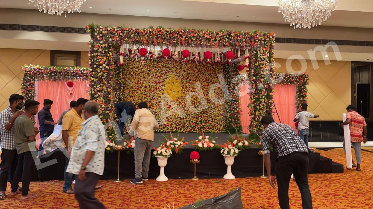 grand-multicolor-floral-wedding-stage-decoration in Udaipur