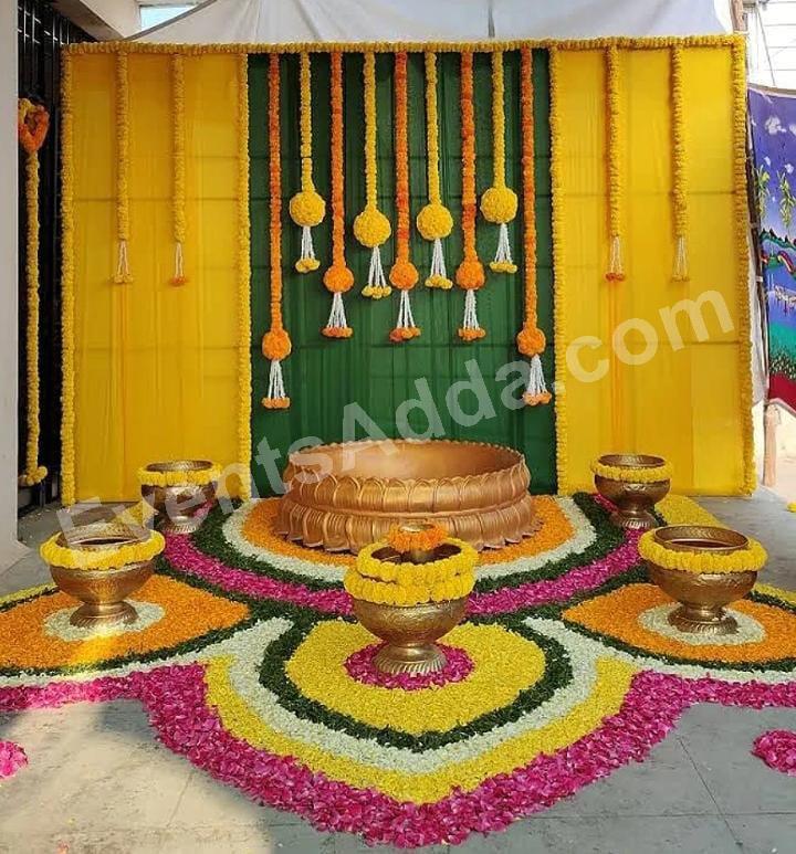 Haldi decoration in indonesia