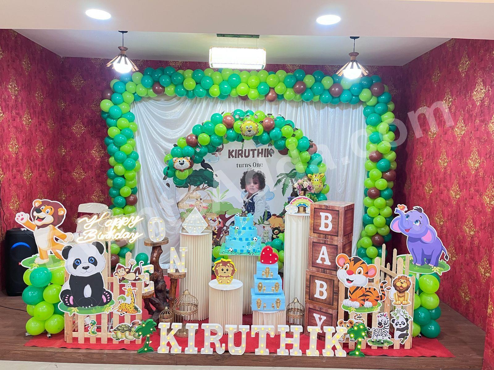jungle-safari-first-birthday-decoration in Bangalore